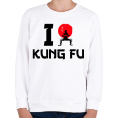 PRINTFASHION I love Kung Fu - Gyerek pulóver - Fehér