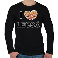 PRINTFASHION I love lecsó - Férfi hosszú ujjú póló - Fekete