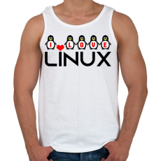 PRINTFASHION I love linux - Férfi atléta - Fehér