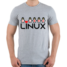 PRINTFASHION I love linux - Férfi póló - Sport szürke