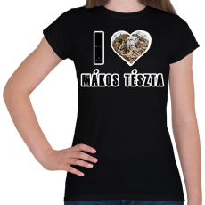 PRINTFASHION I Love Mákos Tészta - Női póló - Fekete
