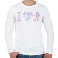PRINTFASHION I love mermaid - Férfi hosszú ujjú póló - Fehér férfi póló