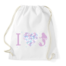 PRINTFASHION I love mermaid - Sportzsák, Tornazsák - Fehér tornazsák