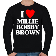 PRINTFASHION I LOVE MILLIE BOBBY BROWN - Férfi pulóver - Fekete