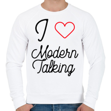 PRINTFASHION I love Modern Talking - Férfi pulóver - Fehér