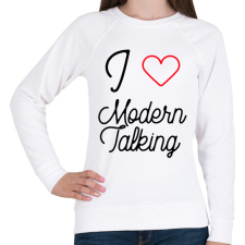 PRINTFASHION I love Modern Talking - Női pulóver - Fehér női pulóver, kardigán