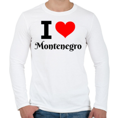 PRINTFASHION I love Montenegro - Férfi hosszú ujjú póló - Fehér