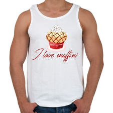 PRINTFASHION I love muffin - Férfi atléta - Fehér atléta, trikó