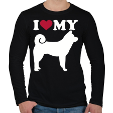 PRINTFASHION I Love My Akita - Férfi hosszú ujjú póló - Fekete férfi póló