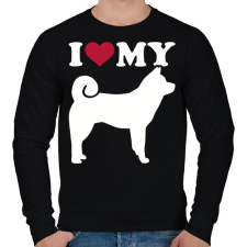 PRINTFASHION I Love My Akita - Férfi pulóver - Fekete férfi pulóver, kardigán