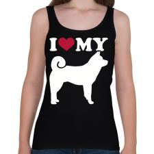 PRINTFASHION I Love My Akita - Női atléta - Fekete női trikó