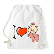 PRINTFASHION I love my baby - Sportzsák, Tornazsák - Fehér tornazsák