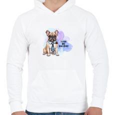 PRINTFASHION I love my bulldog - Férfi kapucnis pulóver - Fehér
