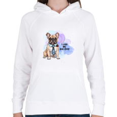 PRINTFASHION I love my bulldog - Női kapucnis pulóver - Fehér