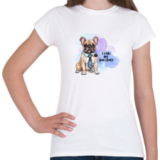 PRINTFASHION I love my bulldog - Női póló - Fehér női póló
