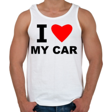 PRINTFASHION I love my car - Férfi atléta - Fehér