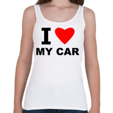 PRINTFASHION I love my car - Női atléta - Fehér női trikó