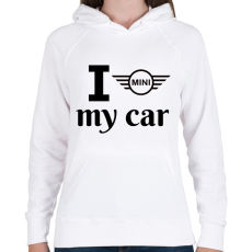 PRINTFASHION I love my car - Női kapucnis pulóver - Fehér