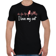 PRINTFASHION I love my cat - Férfi póló - Fekete