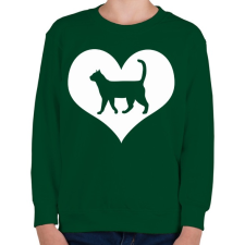 PRINTFASHION I love my cat - Gyerek pulóver - Sötétzöld gyerek pulóver, kardigán
