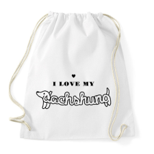 PRINTFASHION I love my dachshund - Sportzsák, Tornazsák - Fehér tornazsák