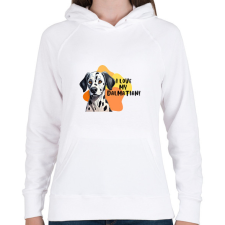 PRINTFASHION I love my dalmatian - Női kapucnis pulóver - Fehér női pulóver, kardigán