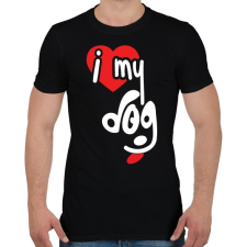 PRINTFASHION I love my dog - Férfi póló - Fekete férfi póló