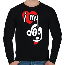 PRINTFASHION I love my dog - Férfi pulóver - Fekete férfi pulóver, kardigán