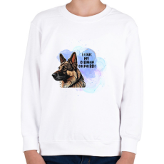 PRINTFASHION I love my german shepherd - Gyerek pulóver - Fehér