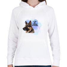 PRINTFASHION I love my german shepherd - Női kapucnis pulóver - Fehér női pulóver, kardigán