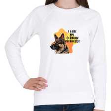 PRINTFASHION I love my german shepherd - Női pulóver - Fehér női pulóver, kardigán