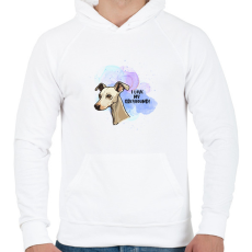 PRINTFASHION I love my greyhound - Férfi kapucnis pulóver - Fehér