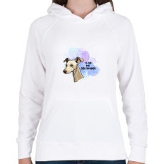 PRINTFASHION I love my greyhound - Női kapucnis pulóver - Fehér
