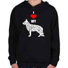 PRINTFASHION I love my GS - Gyerek kapucnis pulóver - Fekete