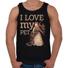 PRINTFASHION I love my pet  - Férfi atléta - Fekete atléta, trikó