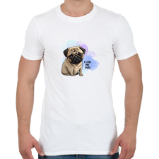 PRINTFASHION I love my pug - Férfi póló - Fehér férfi póló