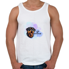 PRINTFASHION I love my rotweiler - Férfi atléta - Fehér