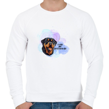 PRINTFASHION I love my rotweiler - Férfi pulóver - Fehér férfi pulóver, kardigán