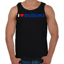 PRINTFASHION I love my Suzuki - Férfi atléta - Fekete atléta, trikó