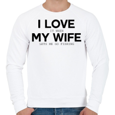 PRINTFASHION I love my wife. - Férfi pulóver - Fehér férfi pulóver, kardigán