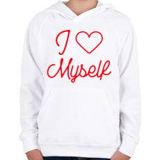 PRINTFASHION I love myself 3 - Gyerek kapucnis pulóver - Fehér