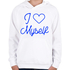 PRINTFASHION I love myself - Gyerek kapucnis pulóver - Fehér gyerek pulóver, kardigán