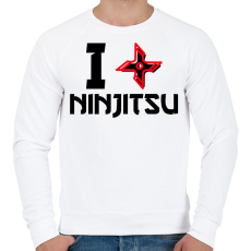 PRINTFASHION I love Ninjutsu - Férfi pulóver - Fehér