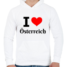 PRINTFASHION I love Österreich - Férfi kapucnis pulóver - Fehér férfi pulóver, kardigán