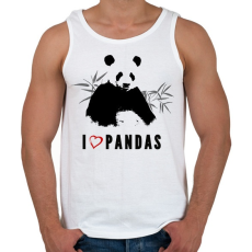 PRINTFASHION I LOVE PANDAS - Férfi atléta - Fehér
