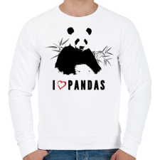 PRINTFASHION I LOVE PANDAS - Férfi pulóver - Fehér férfi pulóver, kardigán