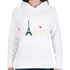 PRINTFASHION i love paris - Női kapucnis pulóver - Fehér