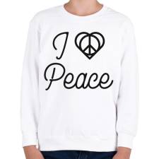 PRINTFASHION I love peace - Gyerek pulóver - Fehér gyerek pulóver, kardigán