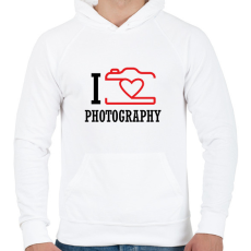 PRINTFASHION I love photography (black) - Férfi kapucnis pulóver - Fehér