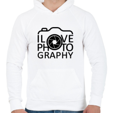 PRINTFASHION I love photography - Férfi kapucnis pulóver - Fehér férfi pulóver, kardigán